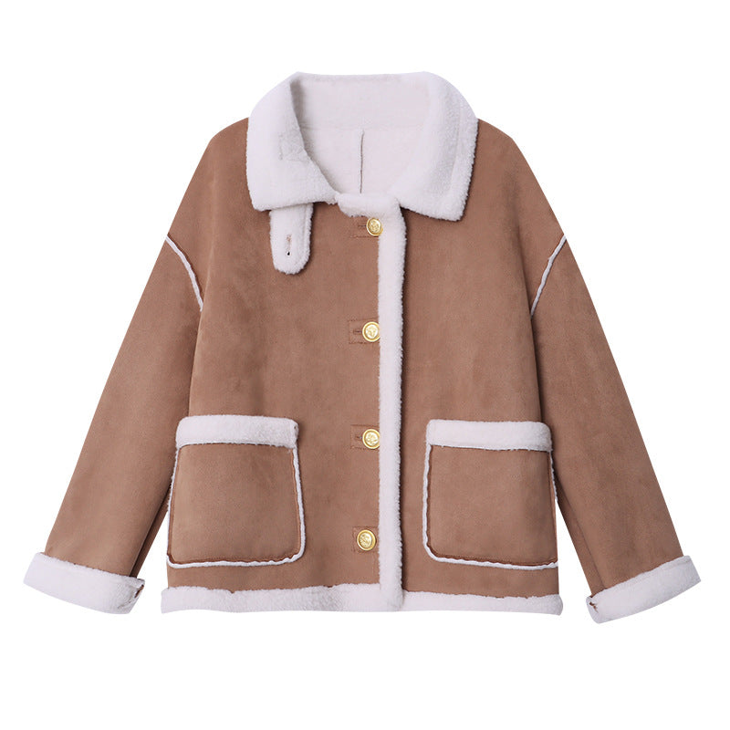 Damen Oversized Teddyjacke Norvielle mit Designer-Nähten