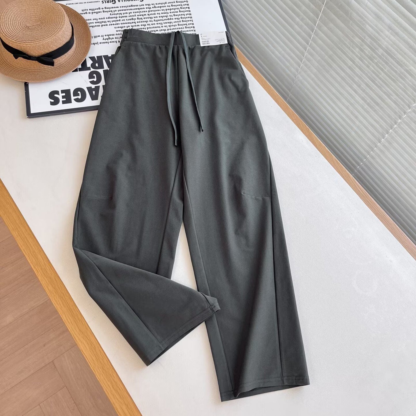 Damen Chino-Hose Elastischer Bund Beige