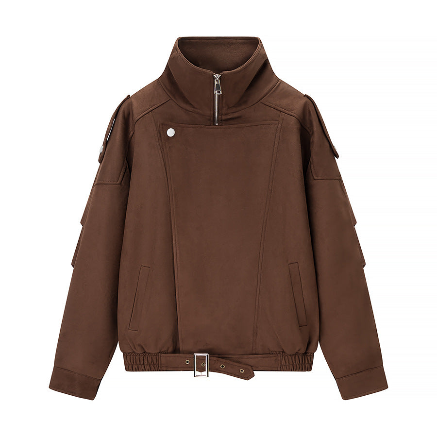 Damen Kurzjacke Urbaner Stil Hocher Kragen Norvielle