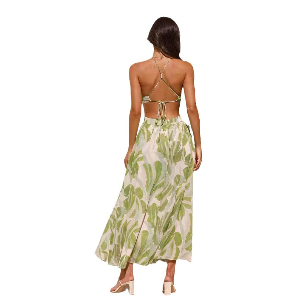 Damen Maxikleid Florales Design Luftig Norvielle