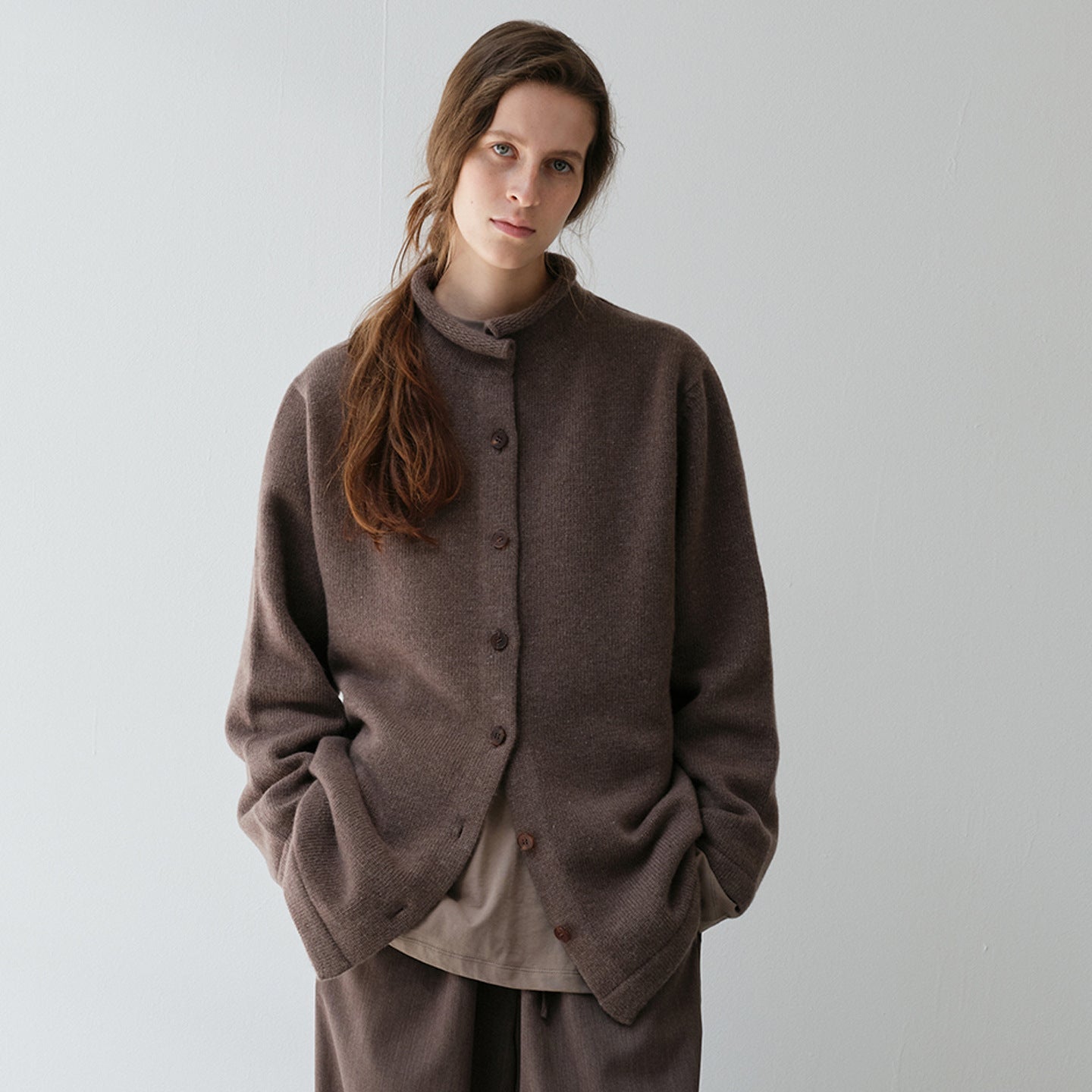 Damen Wolljacke Stehkragen Norvielle