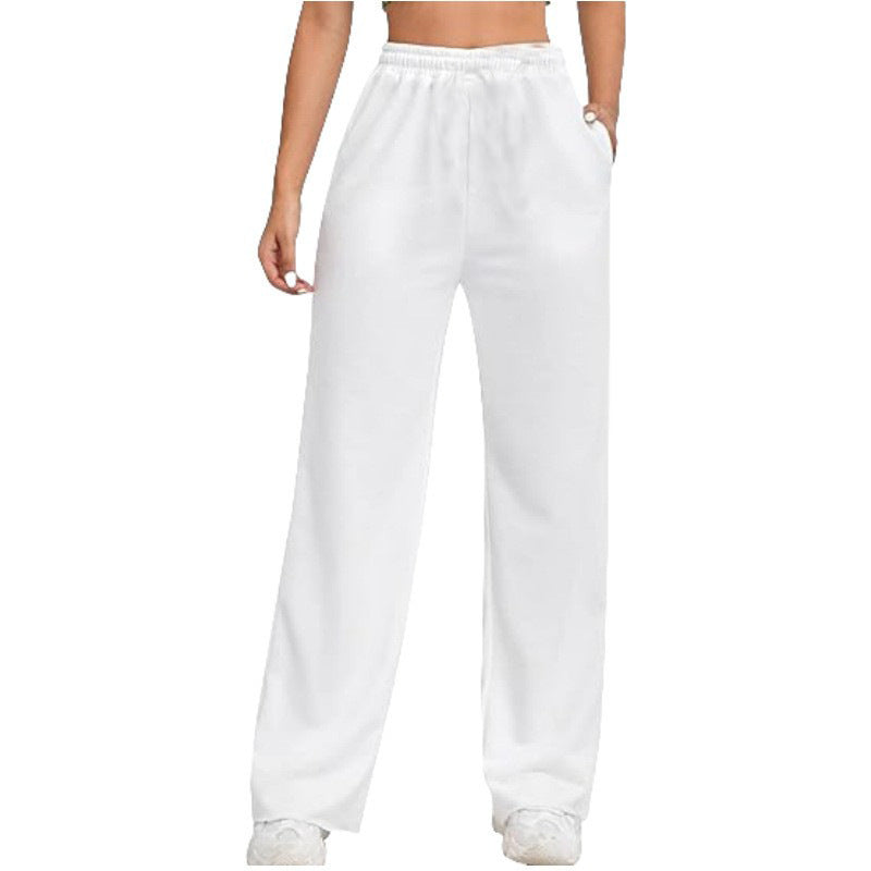 Damen Freizeithose Elastischer Bund Locker Passform Beige