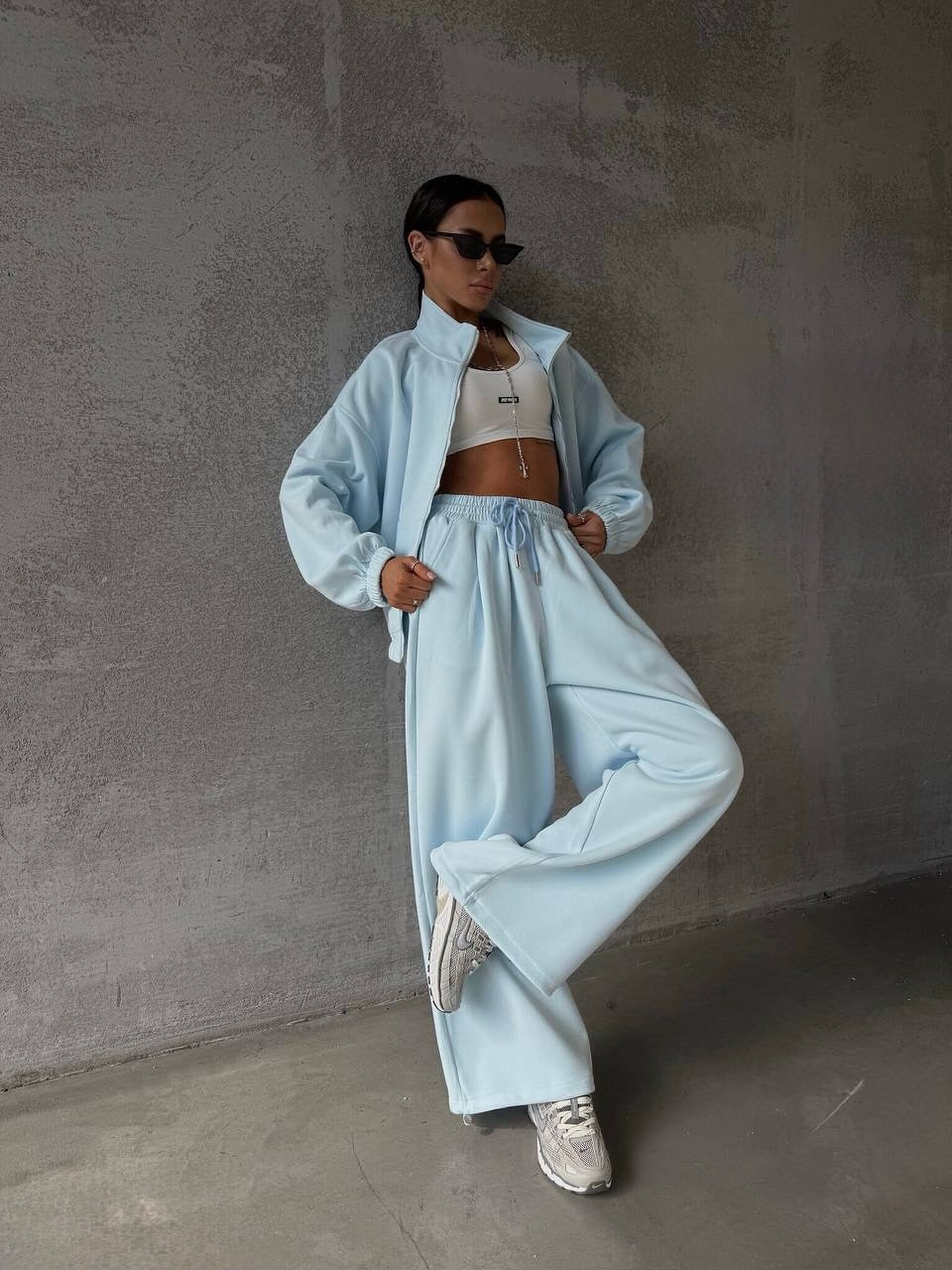 Damen Sportanzug Oversized Jacke Jogginghose Bequem