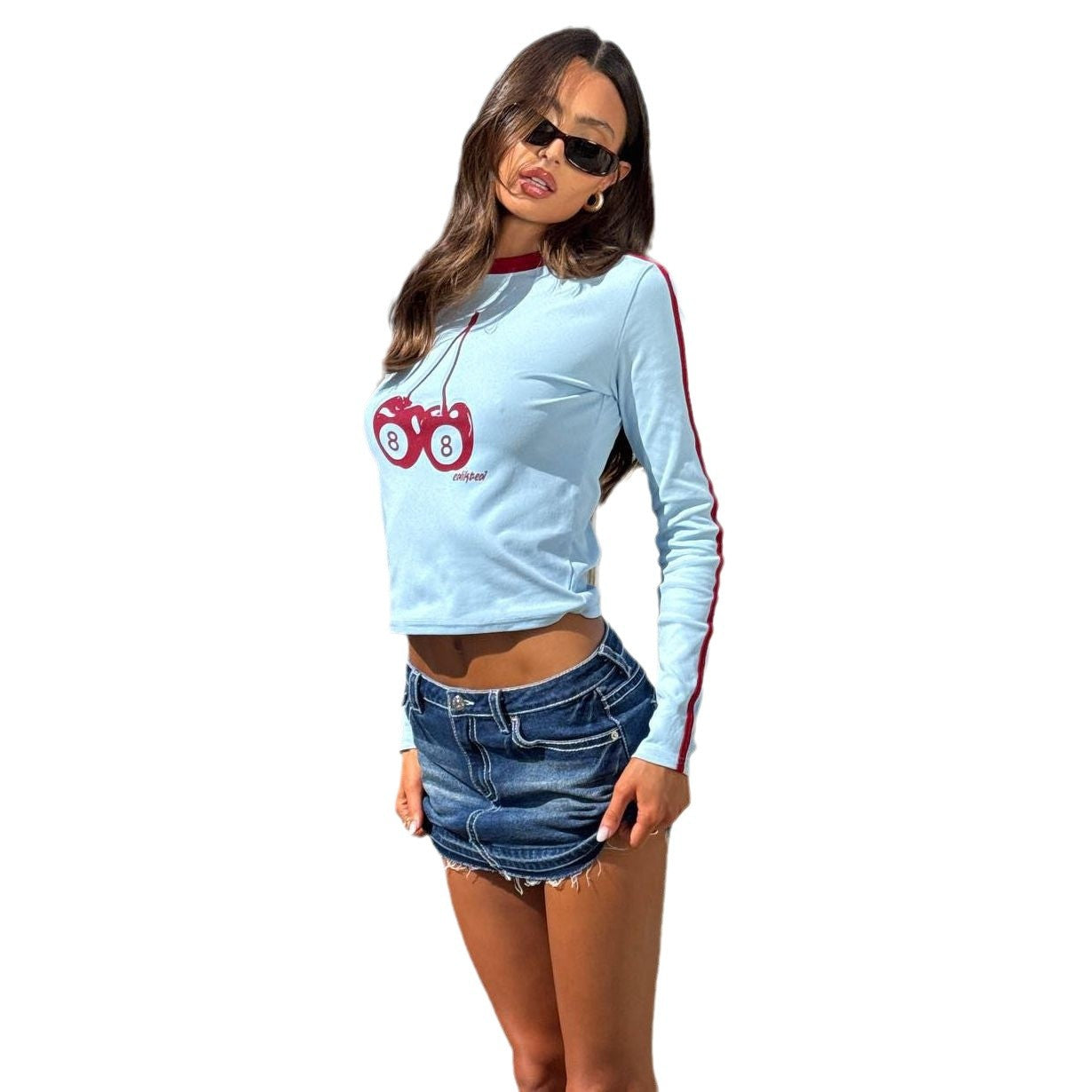 Damen Langarmshirt Kreatives Grafikdesign Norvielle