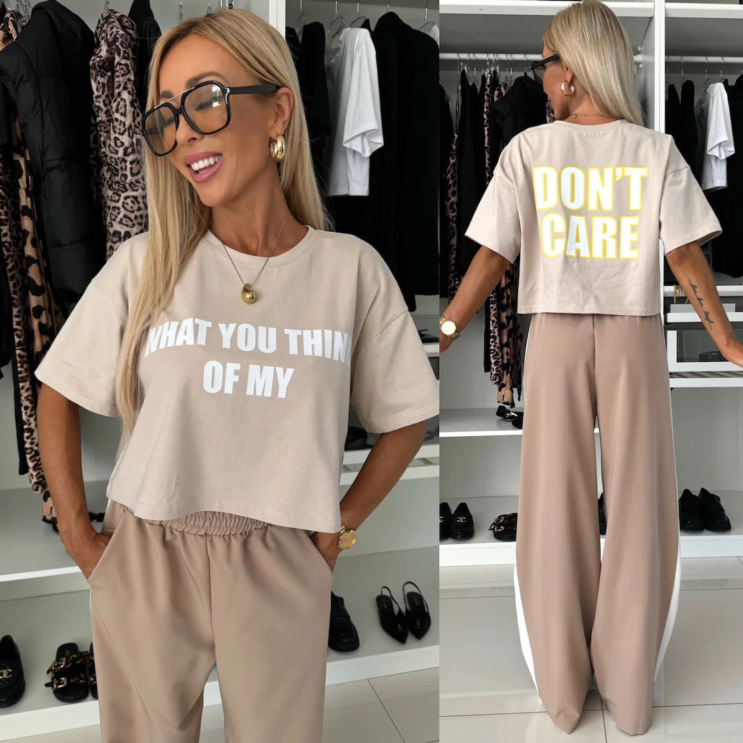 Damen Sportanzug Crop- und Jogginghose Set