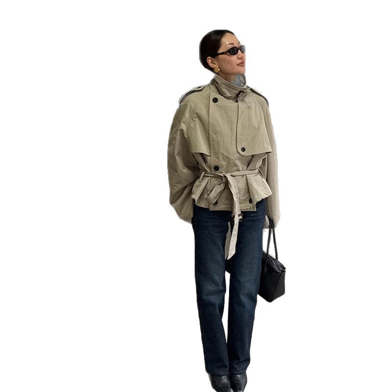Damen Oversized Jacke mit Gürtel Norvielle