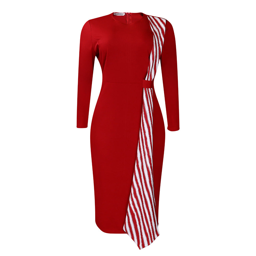 Damen Kleid Asymmetrisch Bindedetail Norvielle