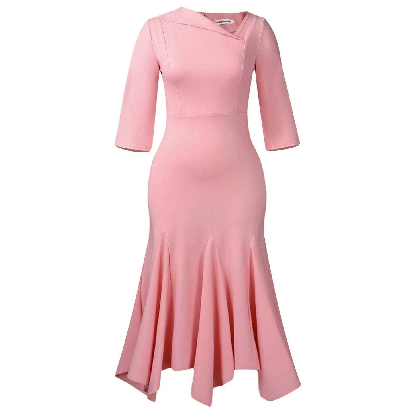 Damen Cocktailkleid Flügelärmel Norvielle Elegantes