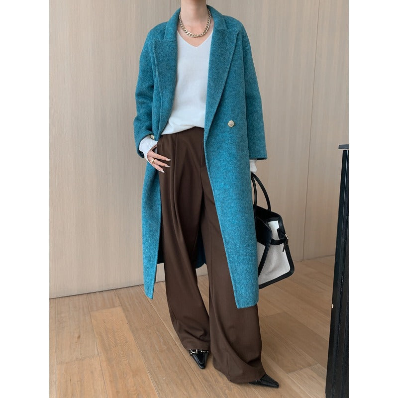 Damen Wollmantel Doppelter Knopfleiste Warm Elegante