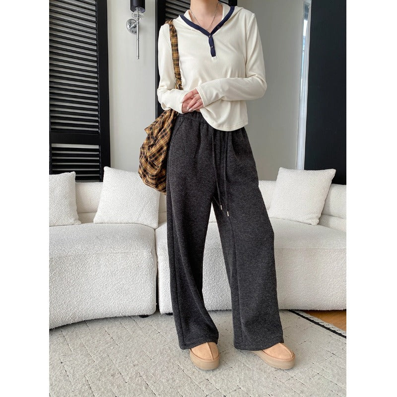 Damen Sweatpants Elastischer Bund Weite Bein Norvielle