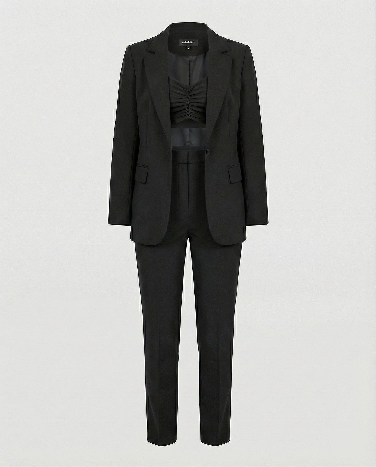 Norvielle Damen 3-Teiliges Business-Anzug Set Blazer Oberteil Hose