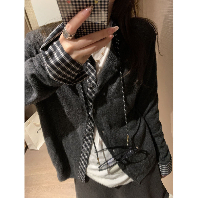 Damen Strickjacke Cashmere-Mischung Elegante Knopfleiste Beige