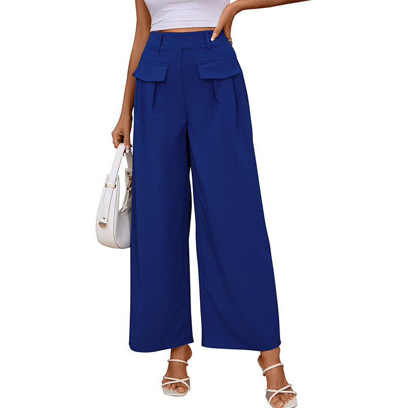 Damen Hochbundhose Weite Bein mit Taschen Norvielle