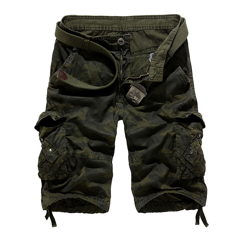 Herren Camo Cargo Shorts Mehrere Taschen Verstellbarer Bund Norvielle