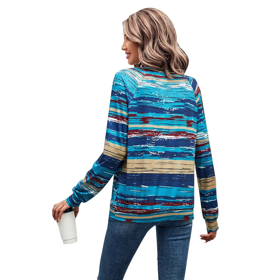 Damen Langarm-Pullover Gemustert mit Knopfdetails Norvielle