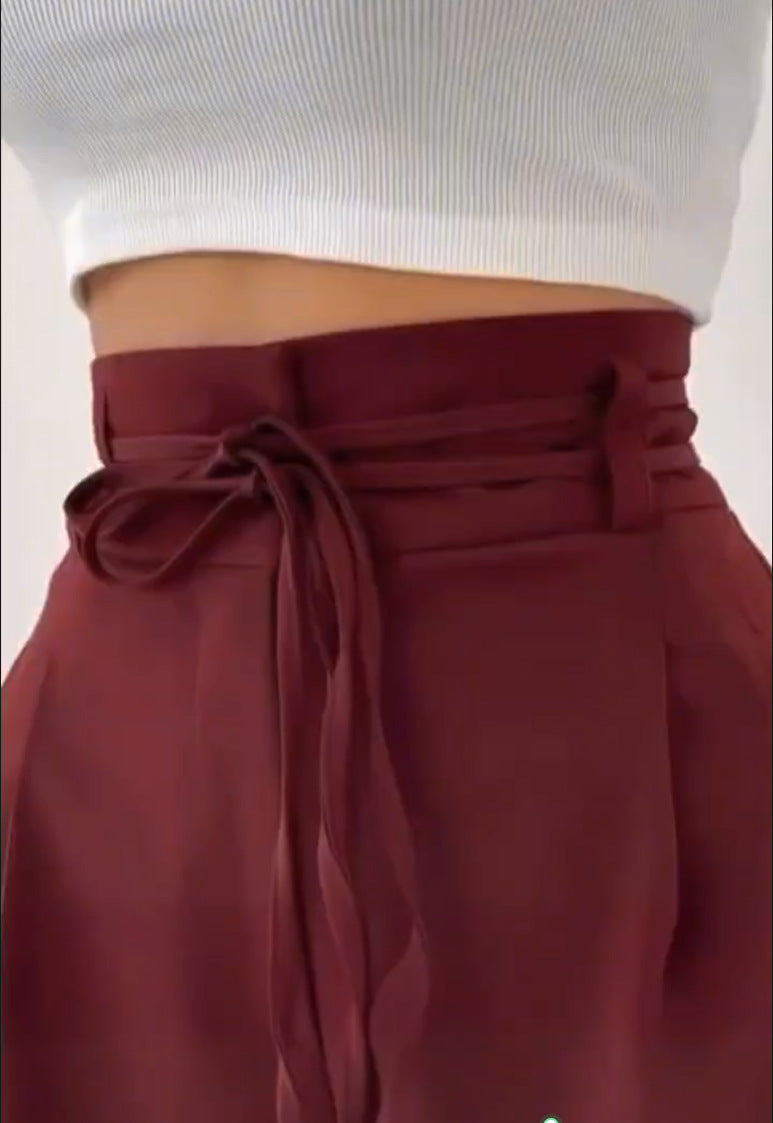 Damen Bundfaltenhose Elastischer Taillenbund Norvielle