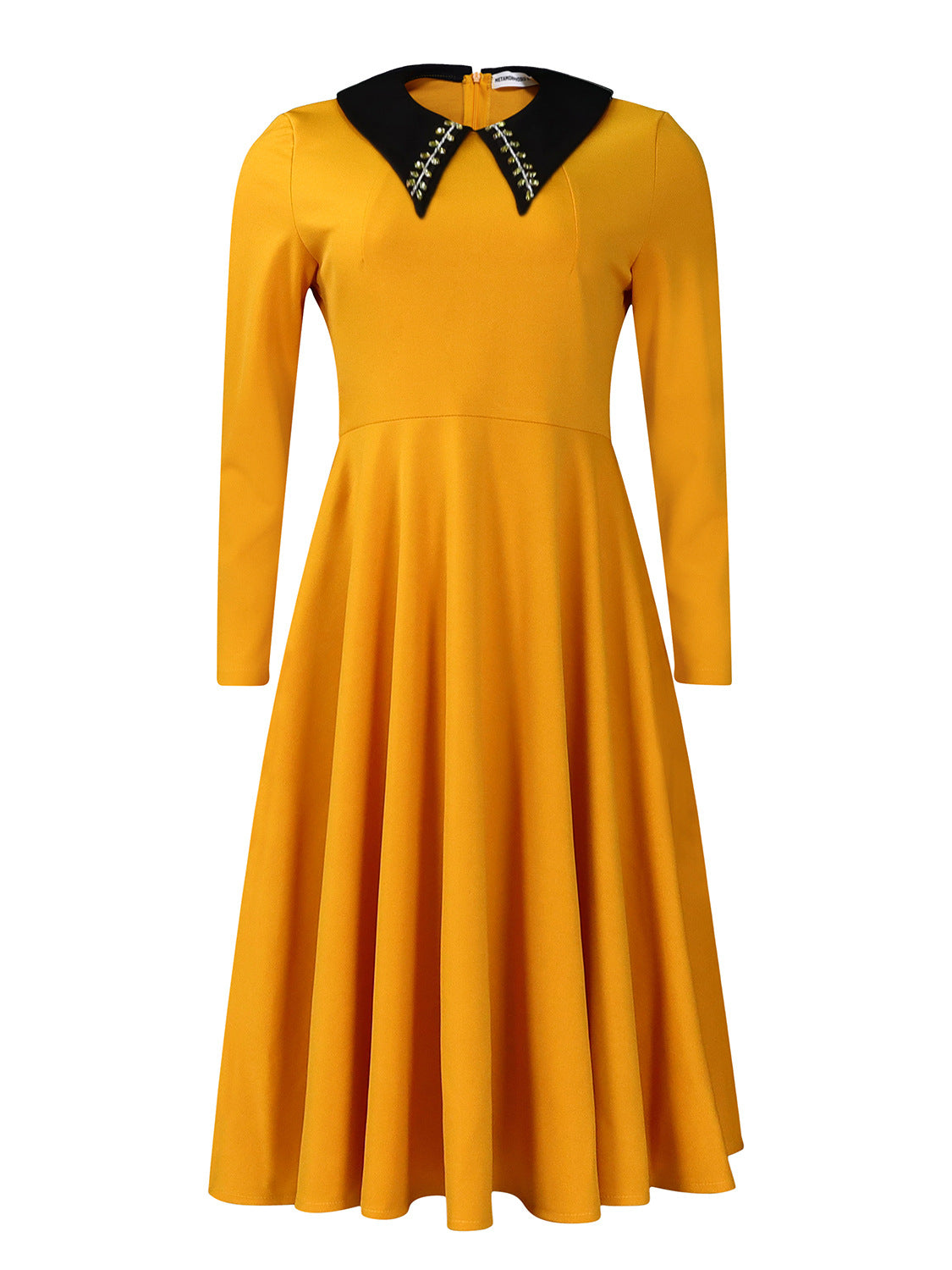 Damen Kleid mit Kragen Voluminöser Rock Norvielle