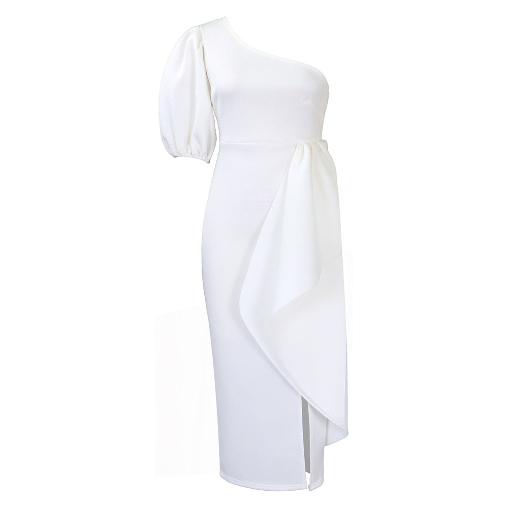 Damen Kleid Asymmetrisch Dekorativ Norvielle