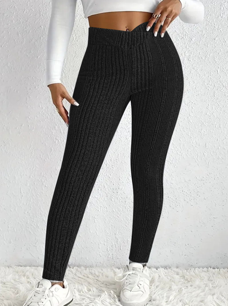 Damen Leggings Figurbetont Streifenmuster