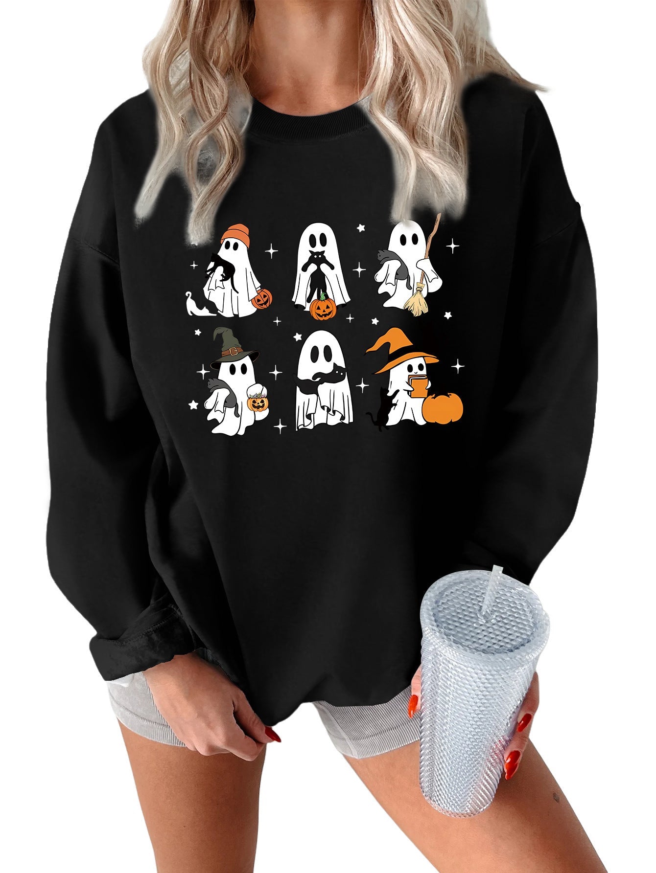 Damen Sweatshirt Grusel Motiv Norvielle
