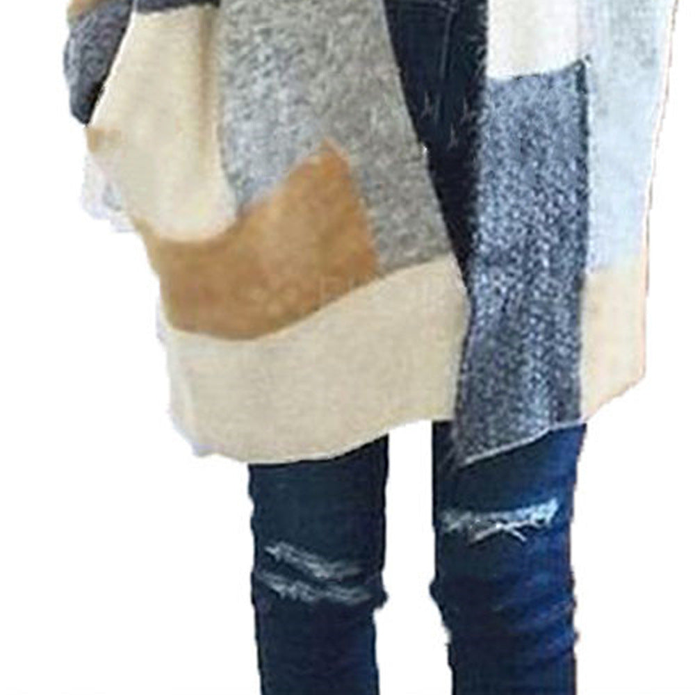 Damen Strickcardigan Weich Norvielle Farbblöcke