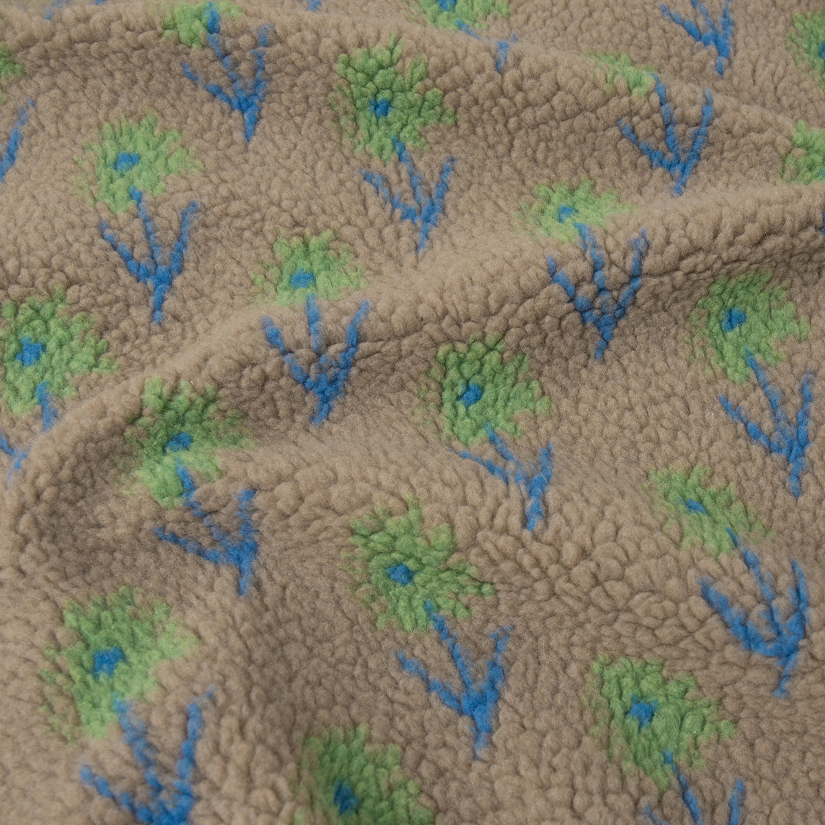 Damen Fleece-Pullover Floralmuster Hochkragen Norvielle