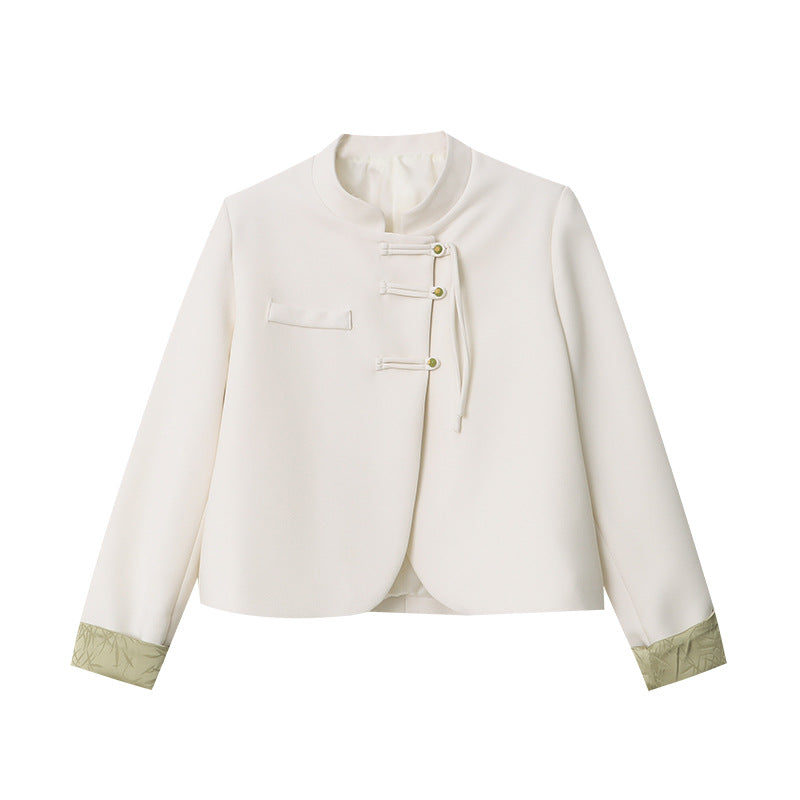 Damen Chiffon-Jacke Asiatische Knöpfe Norvielle