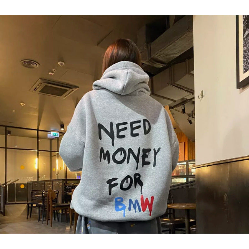 Damen Oversized Hoodie Stylischer Schriftzug Norvielle