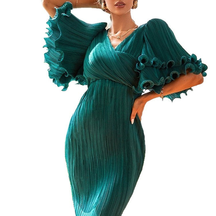 Damen Wickelkleid mit Volantärmeln Elegantes Norvielle