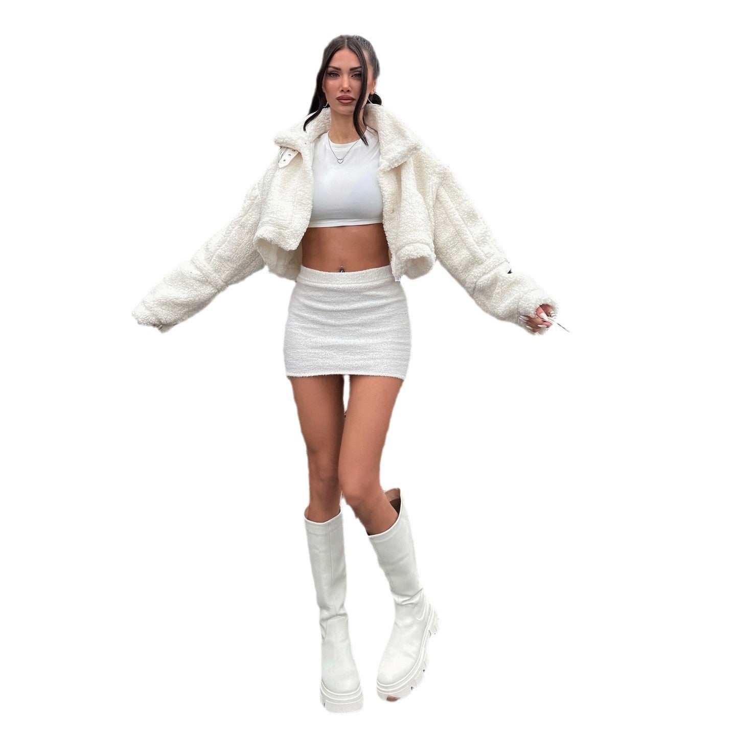 Damen Teddy-Fleecejacke Kurz Norvielle