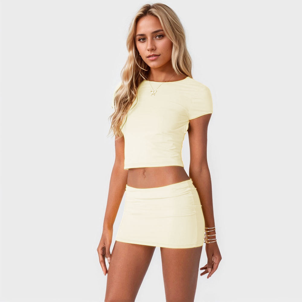 Damen Crop- Minirock-Set