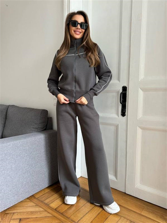 Damen Sweat-Set Hochkragen Weites Design Norvielle