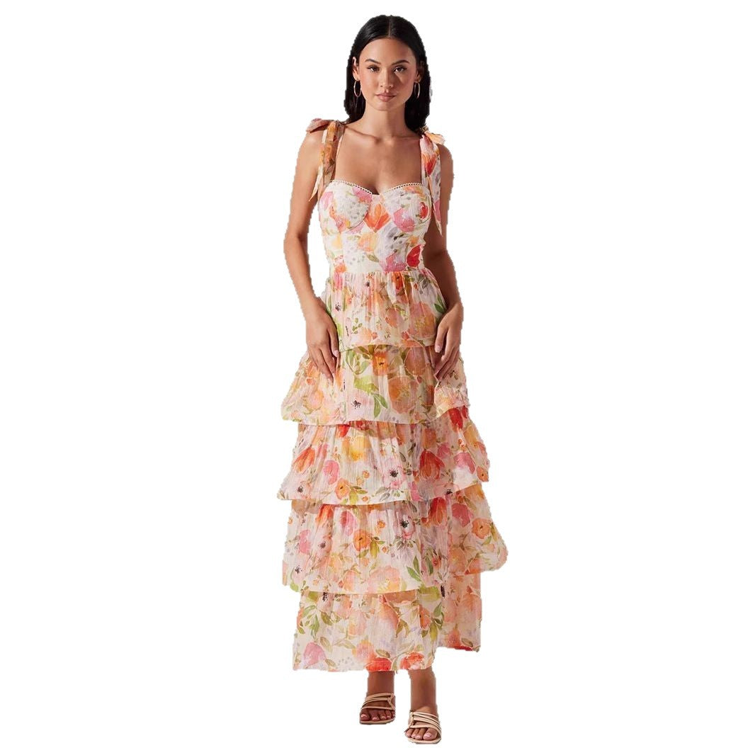 Damen Langärmliges Spitzenkleid Tierprint Norvielle