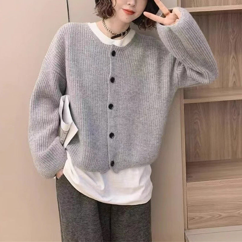 Damen Strickcardigan Lässig Weit Norvielle