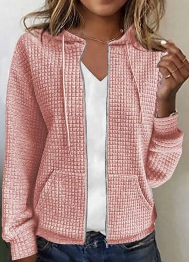 Damen Kapuzenjacke Waffelstruktur Norvielle