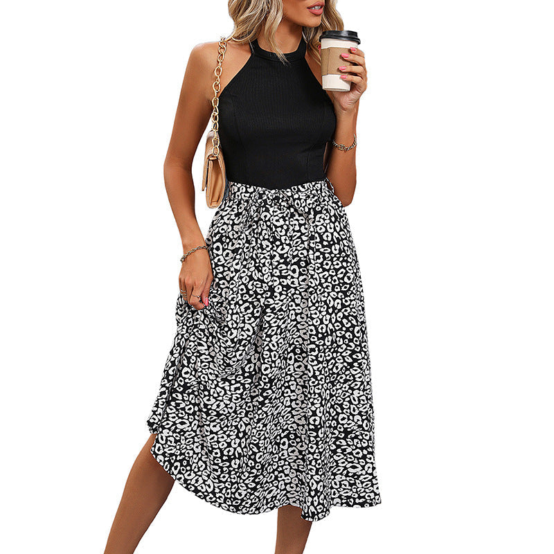 Damen Midikleid Leopardenmuster Eleganter Schnitt Norvielle