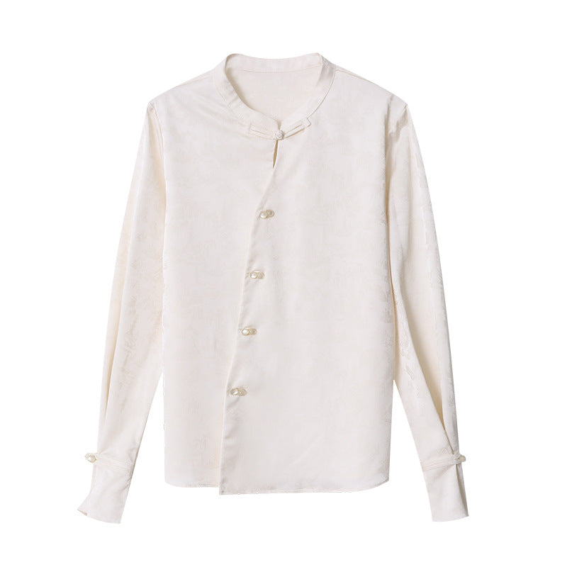 Damen Bluse mit Knöpfen und extravaganten Kragen