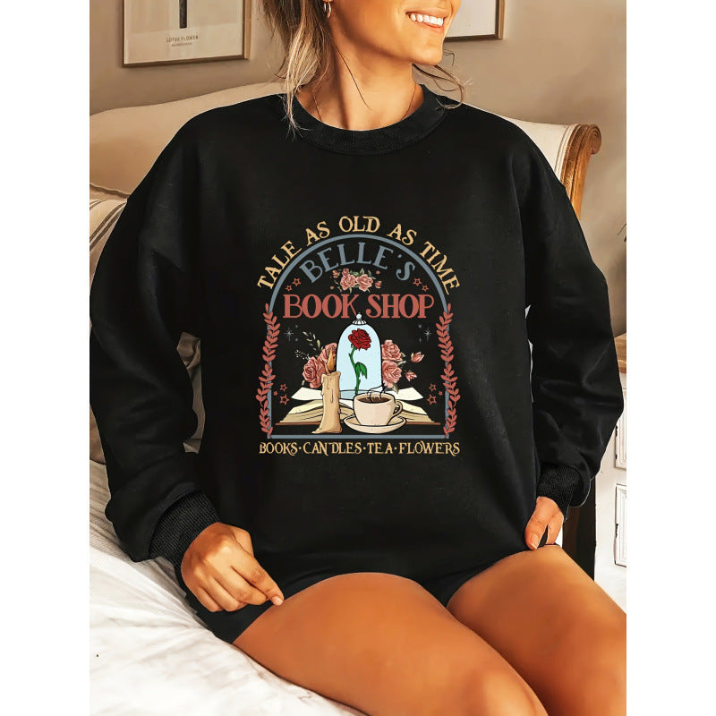 Damen Sweatshirt Buchladen-Motiv Norvielle