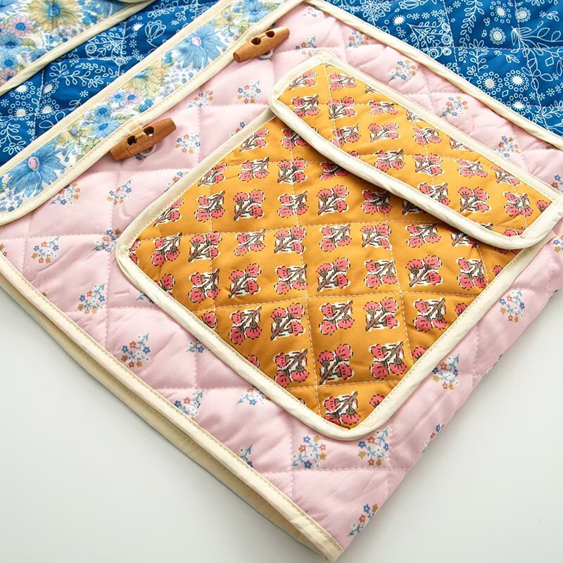 Damen Patchwork-Jacke Gefüttert Mit Taschen Norvielle