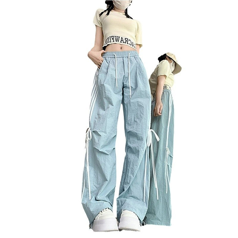 Damen Sporthose mit Seitlichen Streifen und Schnürbund Bequem