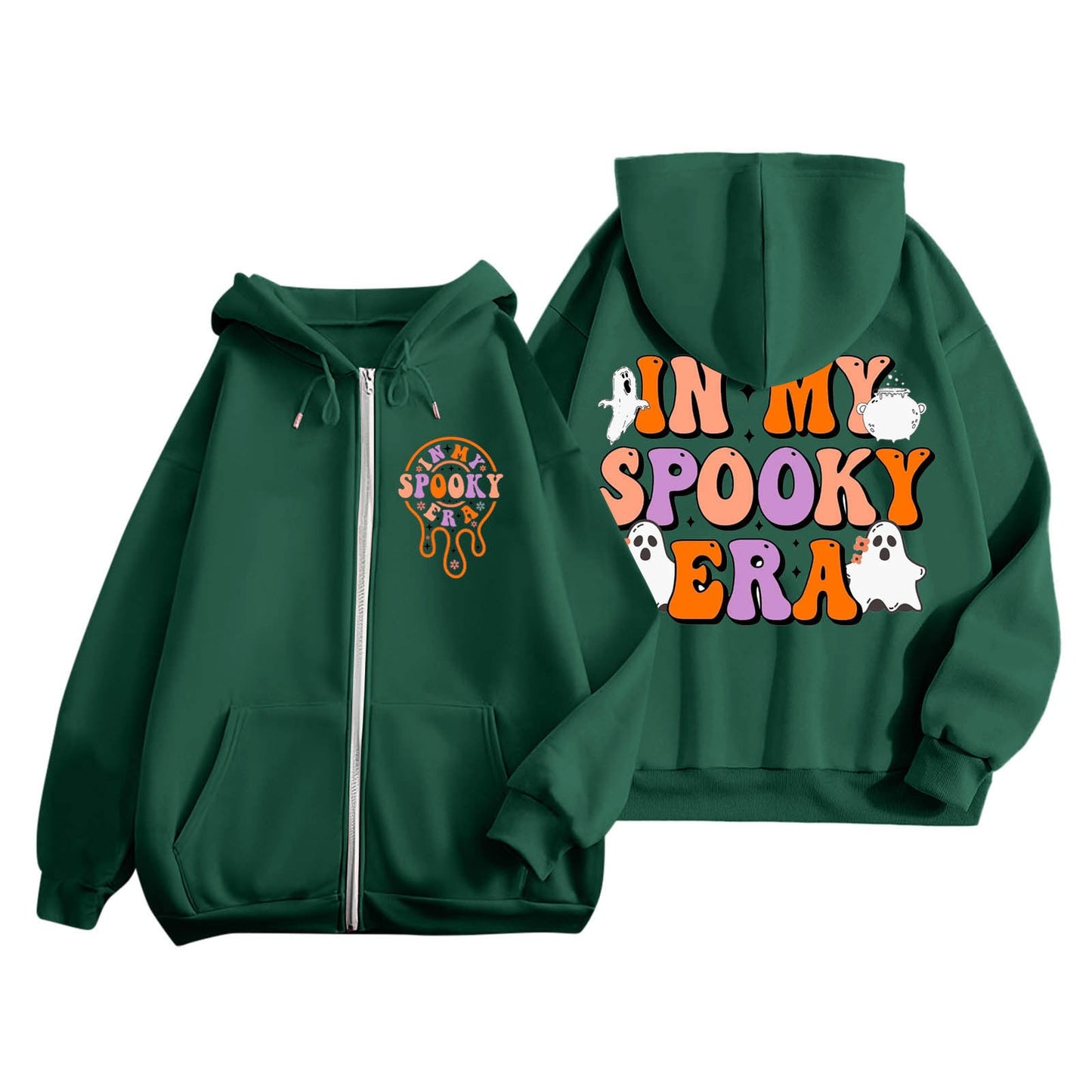 Damen Kapuzenjacke mit Aufdruck und Kängurutaschen