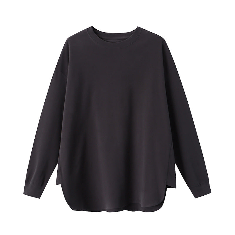 Damen Langarmshirt Rundhalsausschnitt Baumwolle