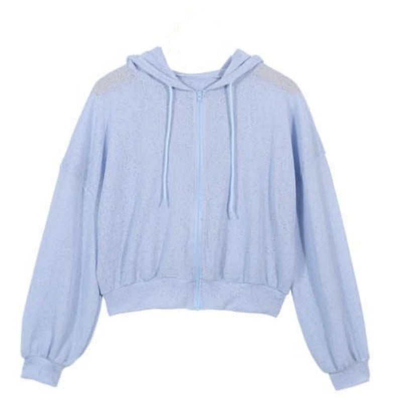 Damen Sportjacke Leichter Stoff Kapuze