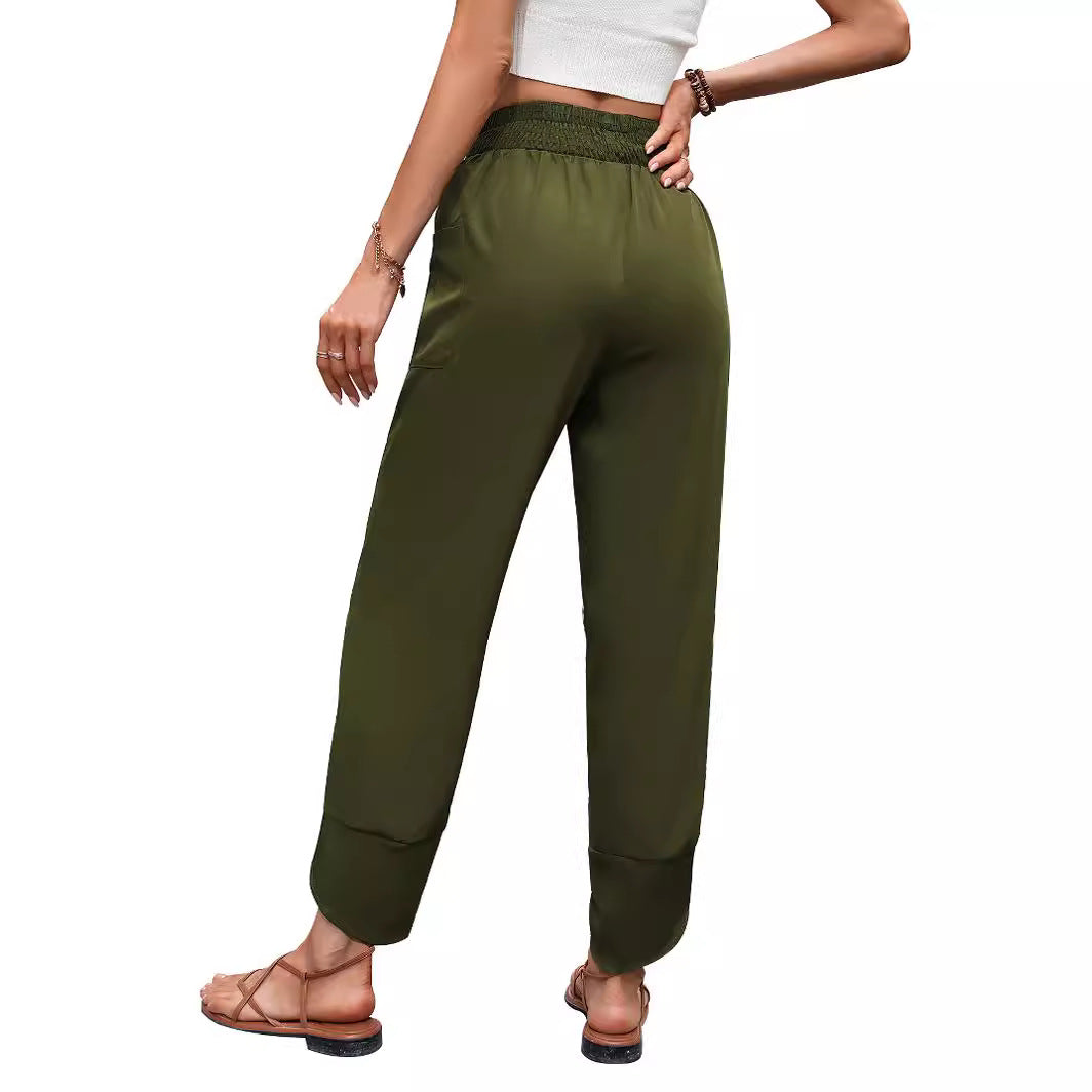Damen Freizeithose Elastischer Taillenbund Bequem Norvielle