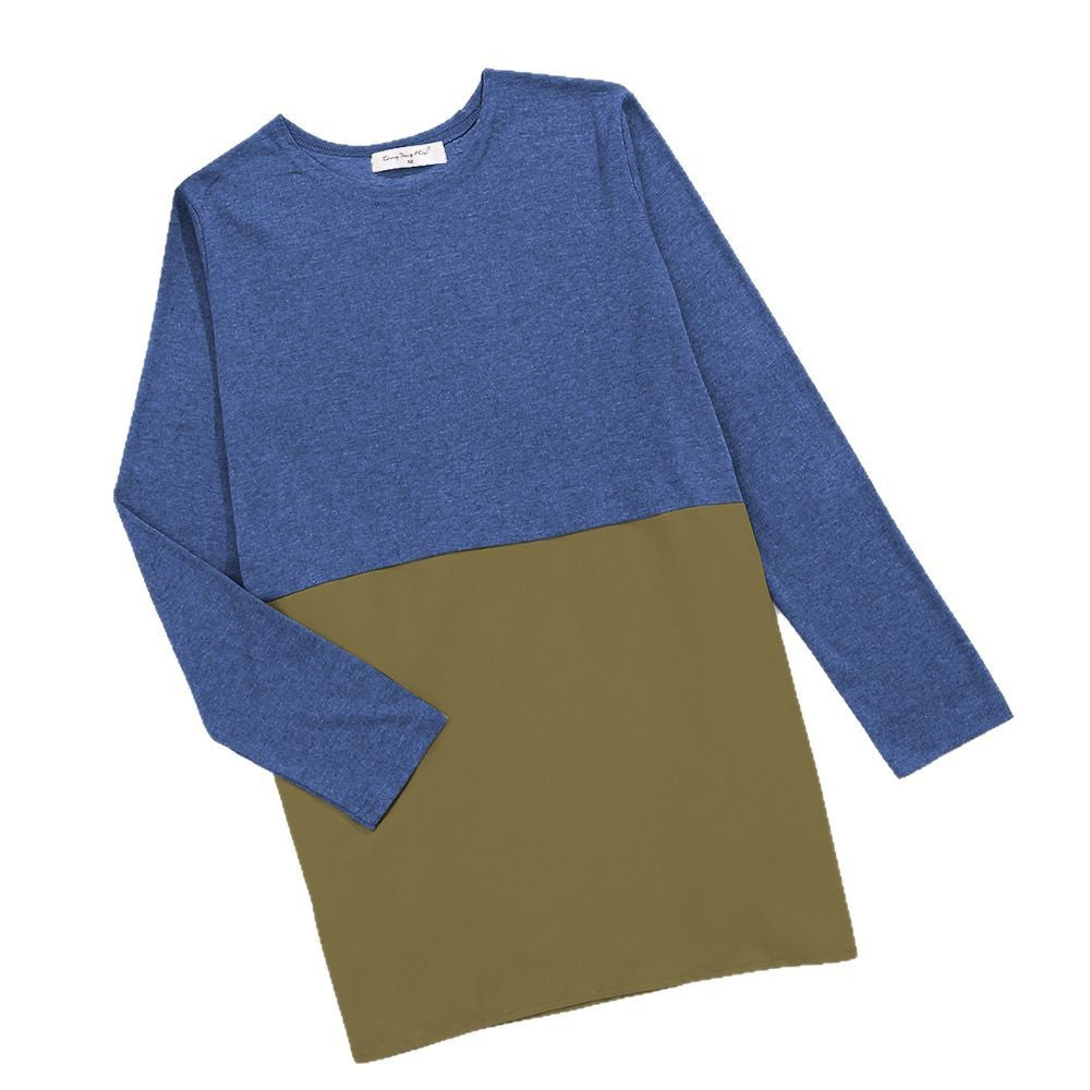 Damen Langarmshirt 2-Tönig Baumwolle Norvielle