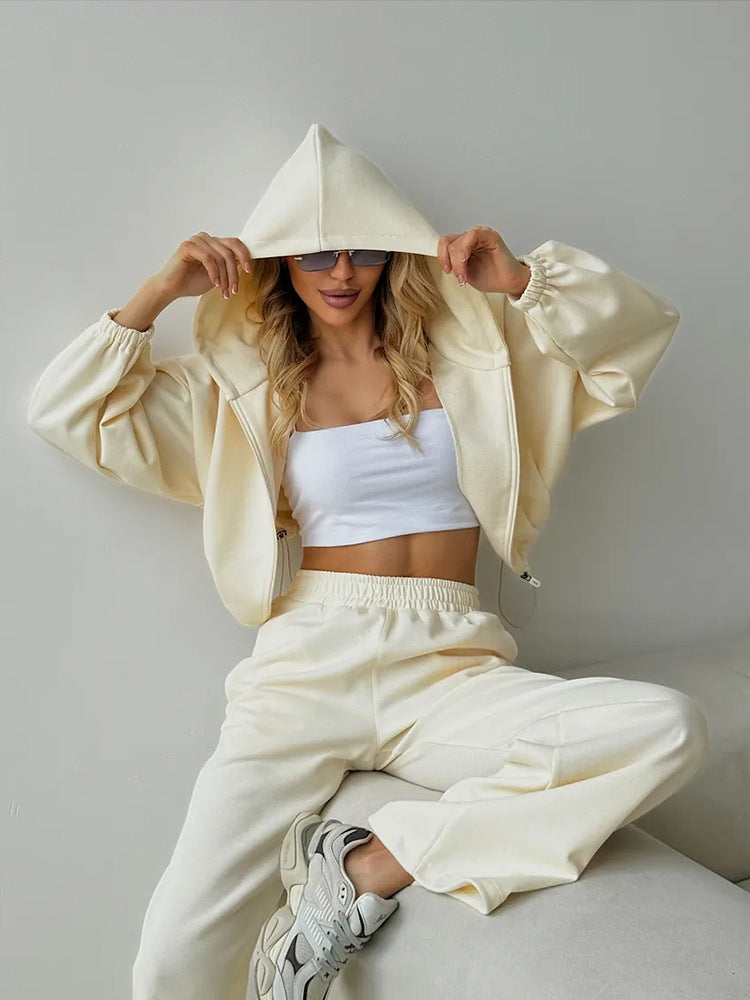 Damen Sportliches Set Kapuze Weite Hose Norvielle