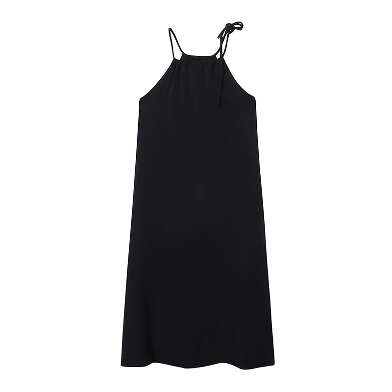 Damen Maxikleid mit Streifen und Trägern Weiß