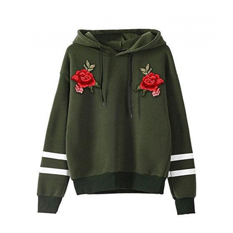 Damen Sweatshirt Rosenstickerei Norvielle