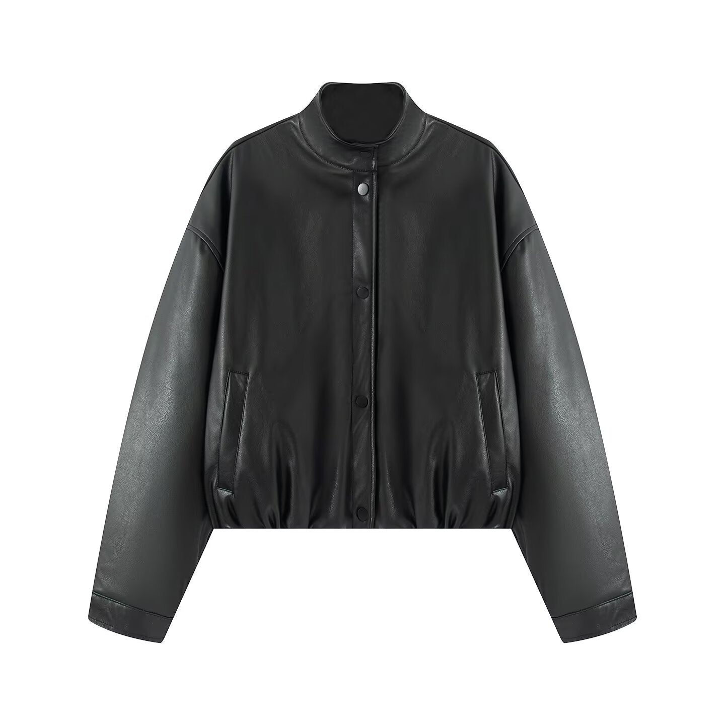 Damen Kunstlederjacke Stehkragen Norvielle