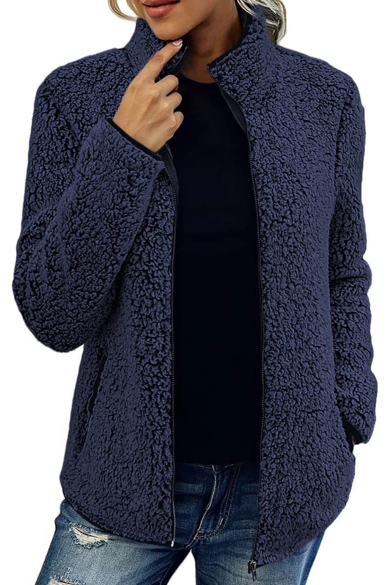 Damen Fleecejacke Weich Hochkragen Norvielle